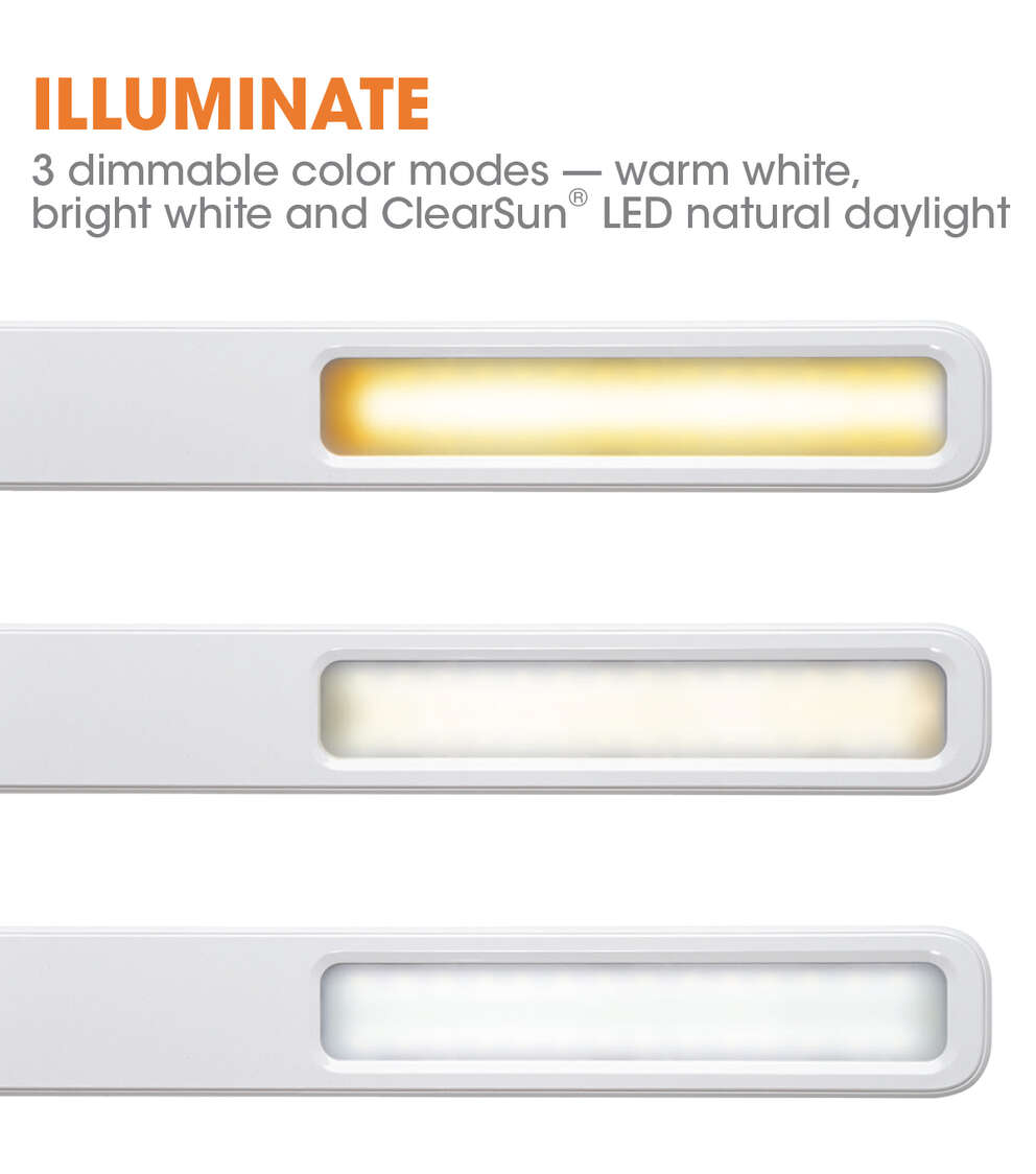 OttLite 19 White LED Slimline Desk Lamp
