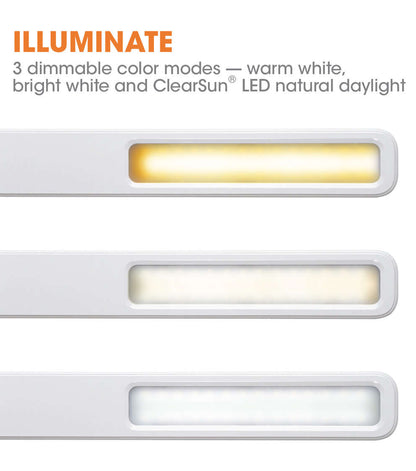 OttLite 19 White LED Slimline Desk Lamp